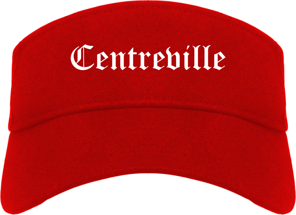Centreville Illinois IL Old English Mens Visor Cap Hat Red