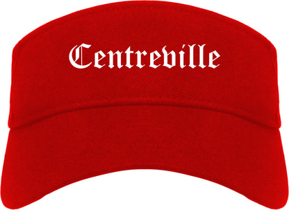 Centreville Illinois IL Old English Mens Visor Cap Hat Red