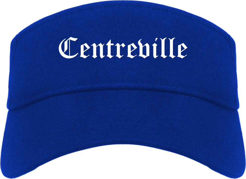 Centreville Illinois IL Old English Mens Visor Cap Hat Royal Blue