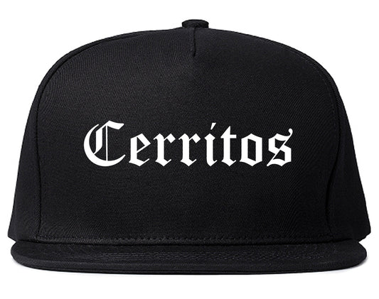 Cerritos California CA Old English Mens Snapback Hat Black