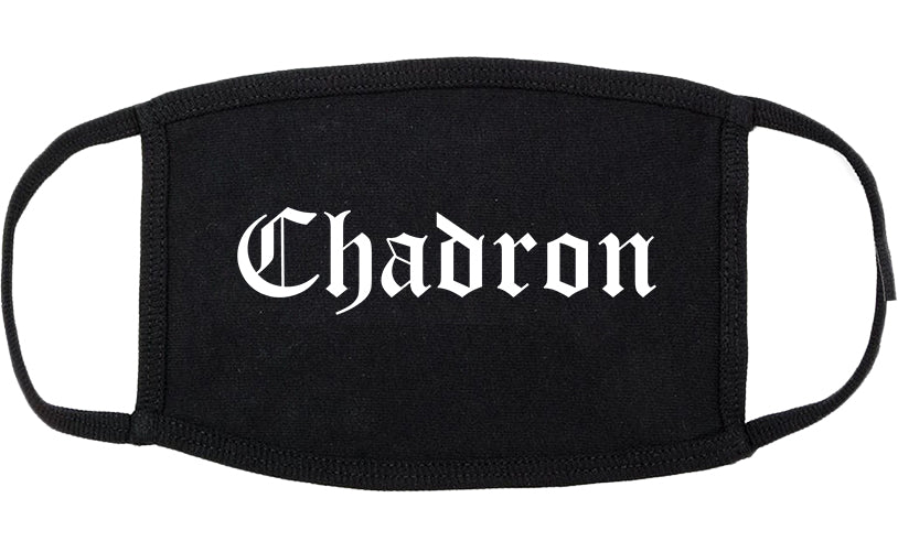 Chadron Nebraska NE Old English Cotton Face Mask Black