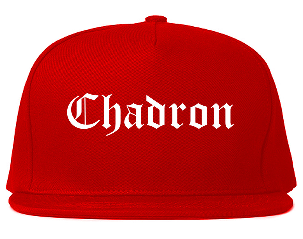 Chadron Nebraska NE Old English Mens Snapback Hat Red