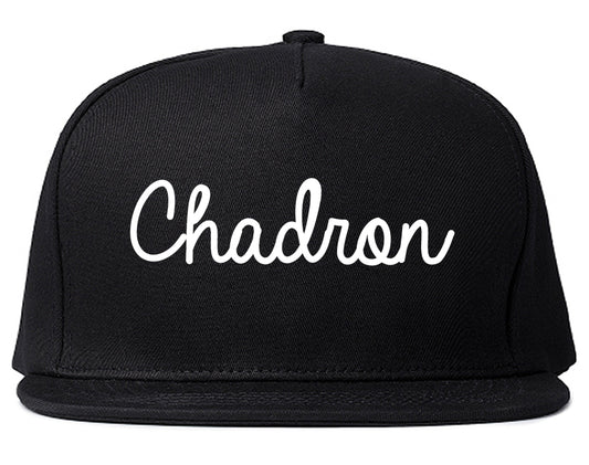 Chadron Nebraska NE Script Mens Snapback Hat Black