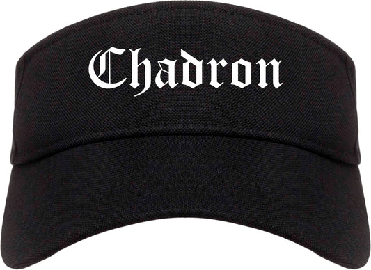 Chadron Nebraska NE Old English Mens Visor Cap Hat Black