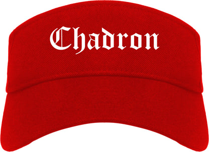 Chadron Nebraska NE Old English Mens Visor Cap Hat Red