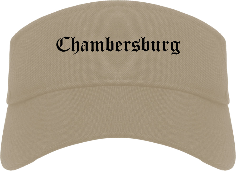 Chambersburg Pennsylvania PA Old English Mens Visor Cap Hat Khaki