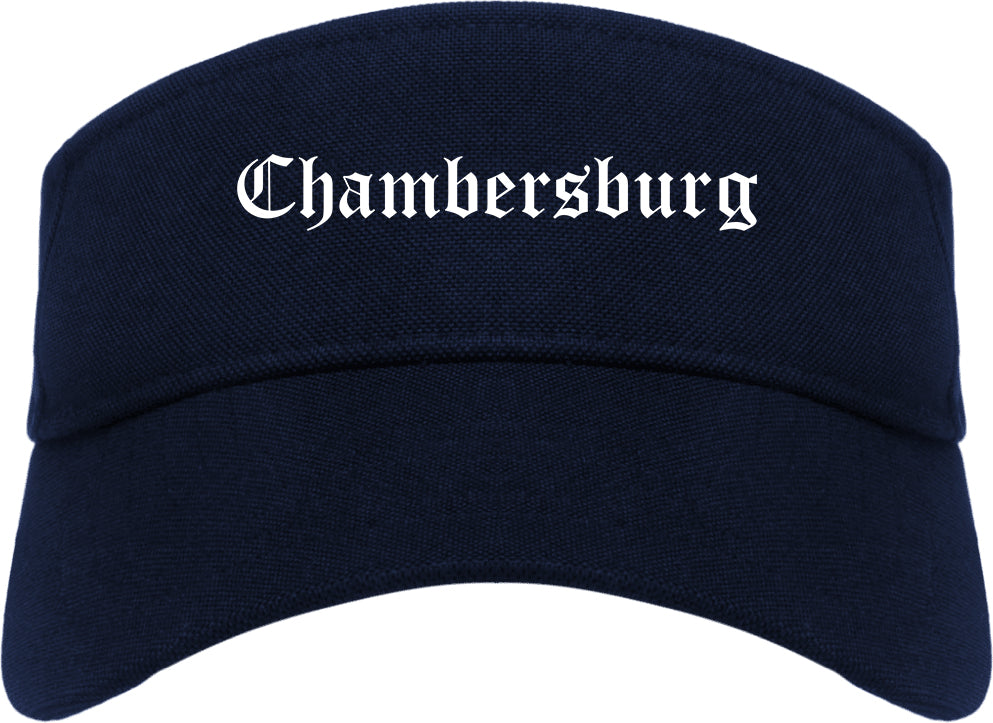 Chambersburg Pennsylvania PA Old English Mens Visor Cap Hat Navy Blue