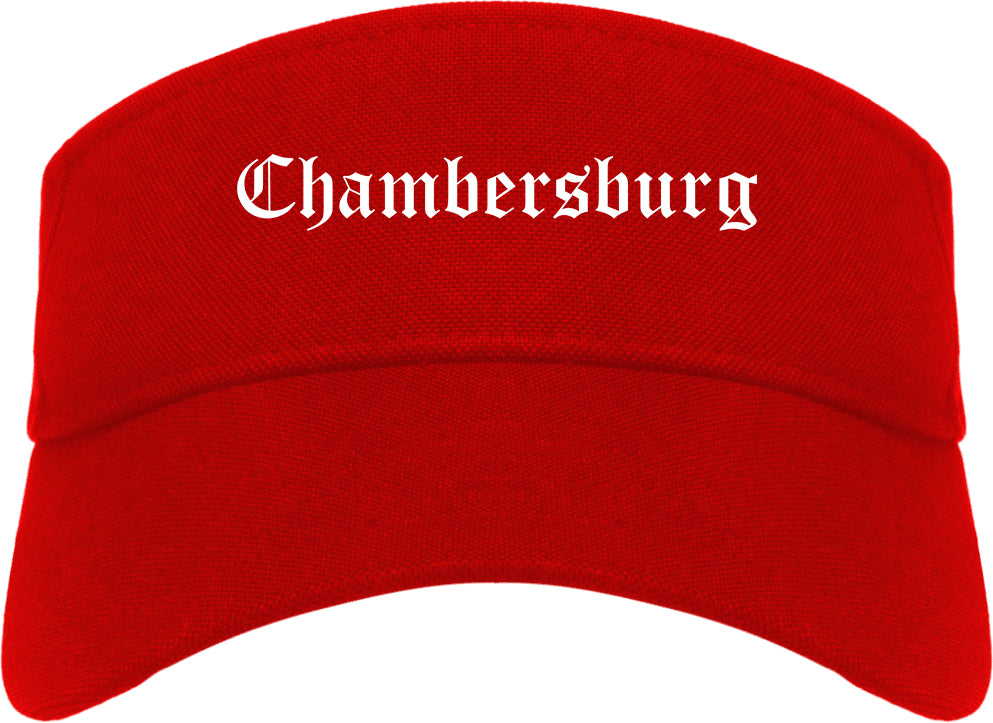 Chambersburg Pennsylvania PA Old English Mens Visor Cap Hat Red