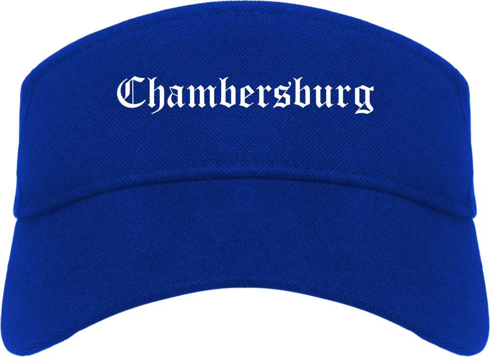 Chambersburg Pennsylvania PA Old English Mens Visor Cap Hat Royal Blue