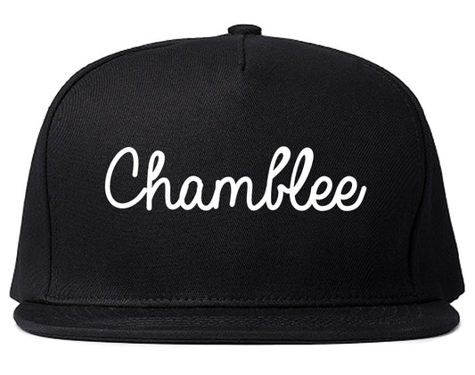 Chamblee Georgia GA Script Mens Snapback Hat Black