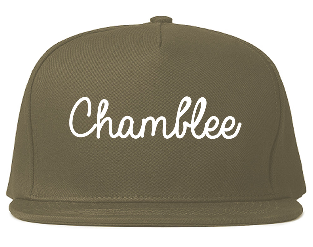 Chamblee Georgia GA Script Mens Snapback Hat Grey