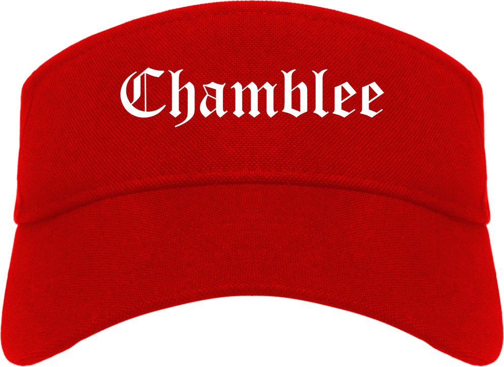 Chamblee Georgia GA Old English Mens Visor Cap Hat Red