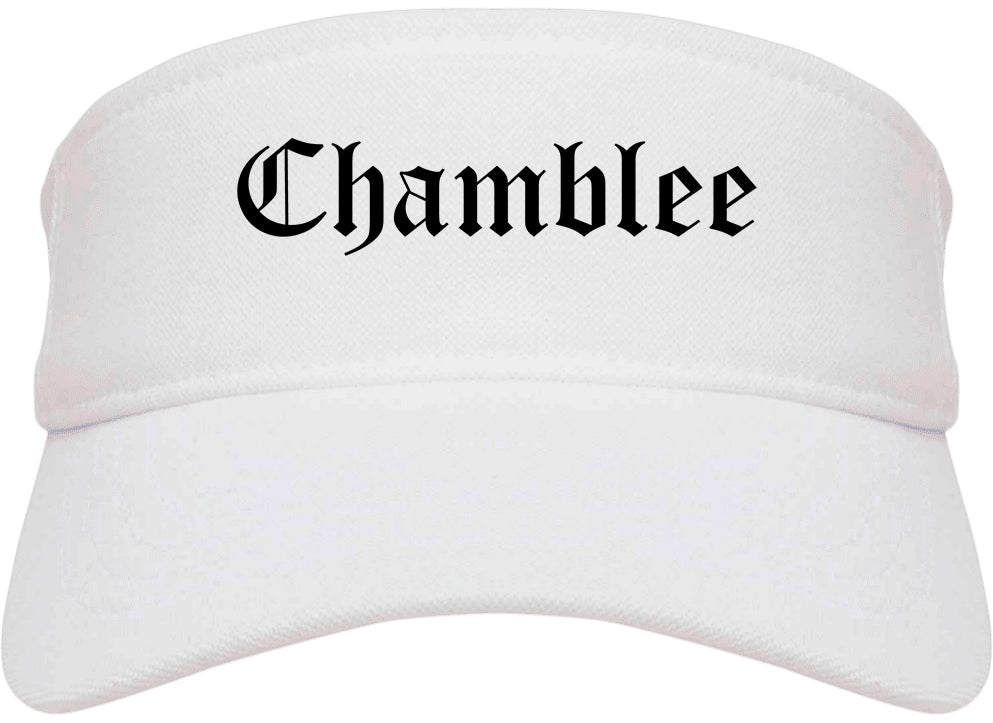 Chamblee Georgia GA Old English Mens Visor Cap Hat White
