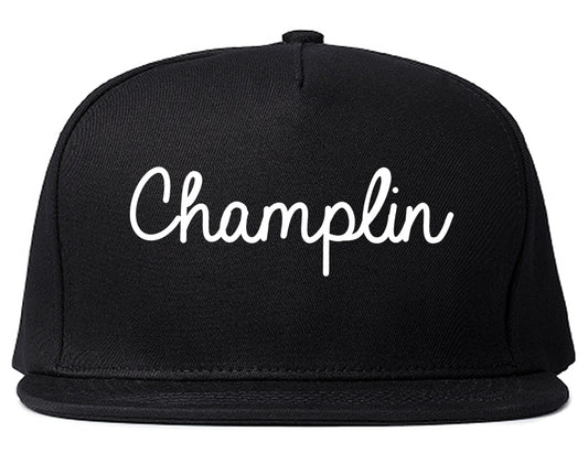 Champlin Minnesota MN Script Mens Snapback Hat Black