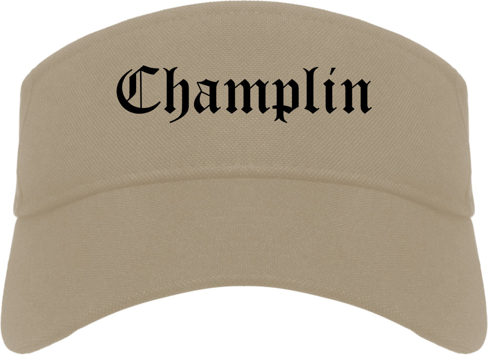 Champlin Minnesota MN Old English Mens Visor Cap Hat Khaki