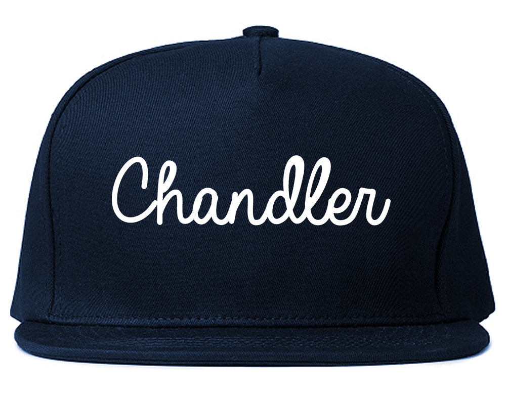 Chandler Arizona AZ Script Mens Snapback Hat Navy Blue