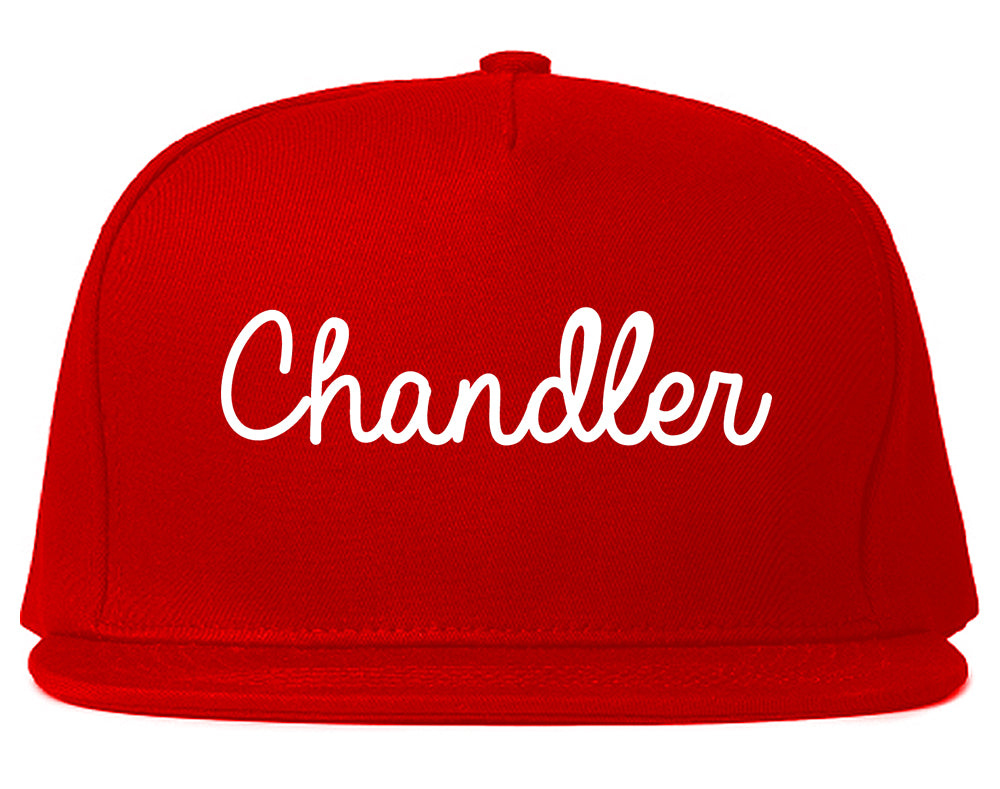 Chandler Arizona AZ Script Mens Snapback Hat Red