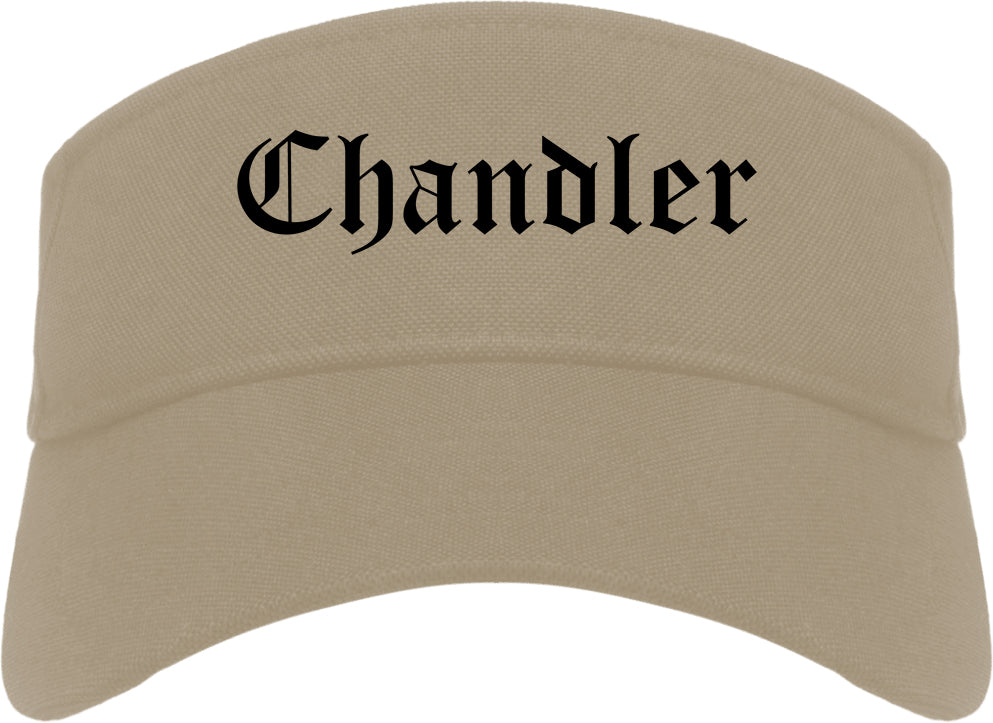 Chandler Arizona AZ Old English Mens Visor Cap Hat Khaki