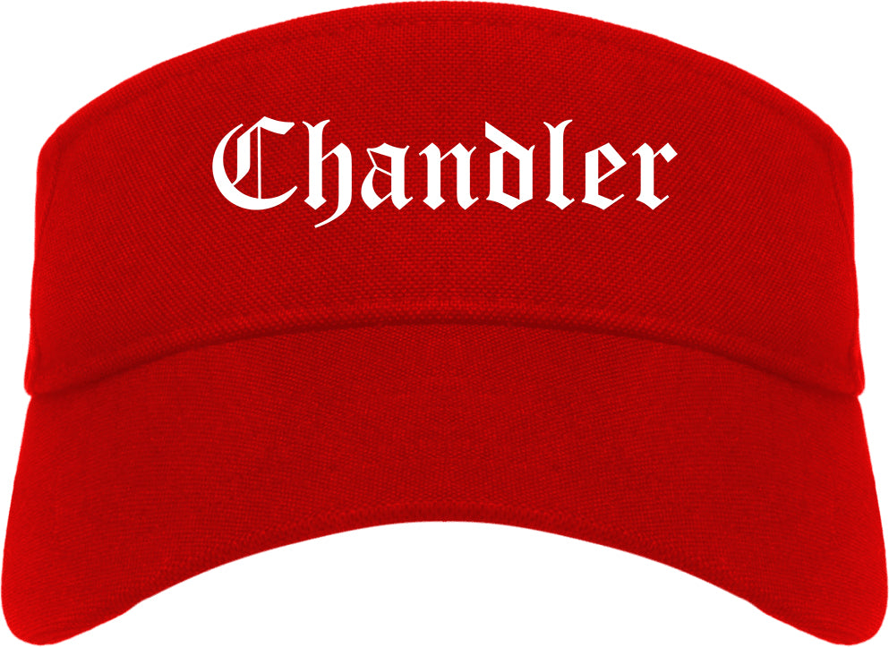 Chandler Arizona AZ Old English Mens Visor Cap Hat Red