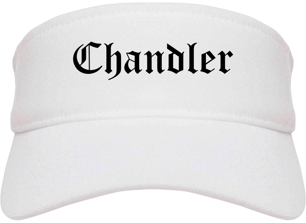 Chandler Arizona AZ Old English Mens Visor Cap Hat White