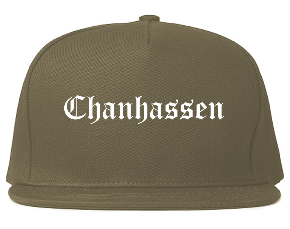 Chanhassen Minnesota MN Old English Mens Snapback Hat Grey