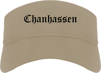 Chanhassen Minnesota MN Old English Mens Visor Cap Hat Khaki