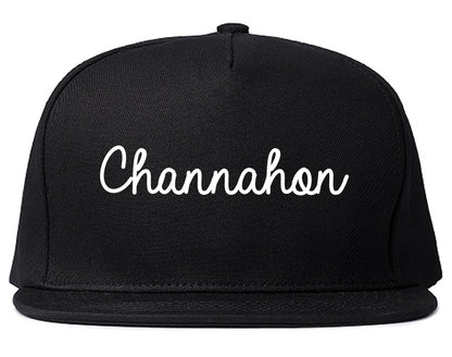 Channahon Illinois IL Script Mens Snapback Hat Black