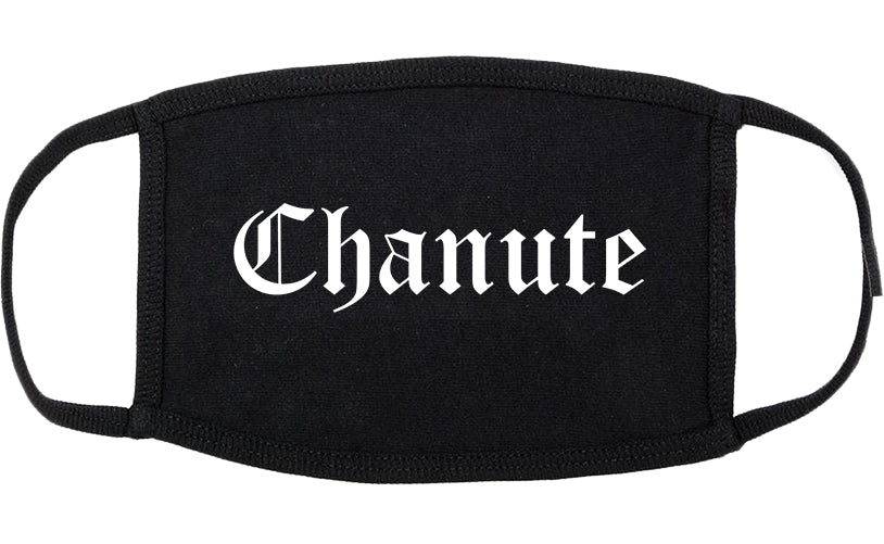 Chanute Kansas KS Old English Cotton Face Mask Black