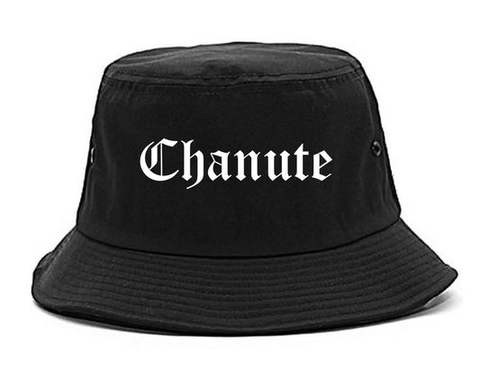 Chanute Kansas KS Old English Mens Bucket Hat Black