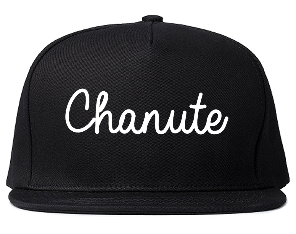 Chanute Kansas KS Script Mens Snapback Hat Black