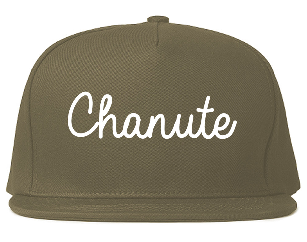 Chanute Kansas KS Script Mens Snapback Hat Grey