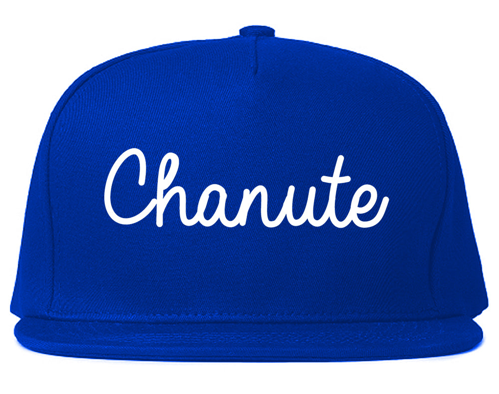 Chanute Kansas KS Script Mens Snapback Hat Royal Blue