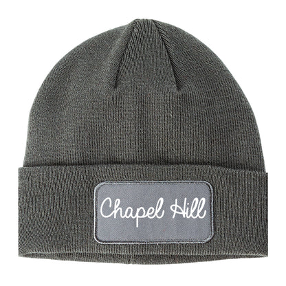 Chapel Hill North Carolina NC Script Mens Knit Beanie Hat Cap Grey