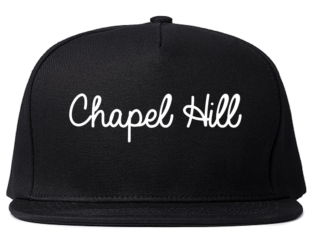 Chapel Hill North Carolina NC Script Mens Snapback Hat Black