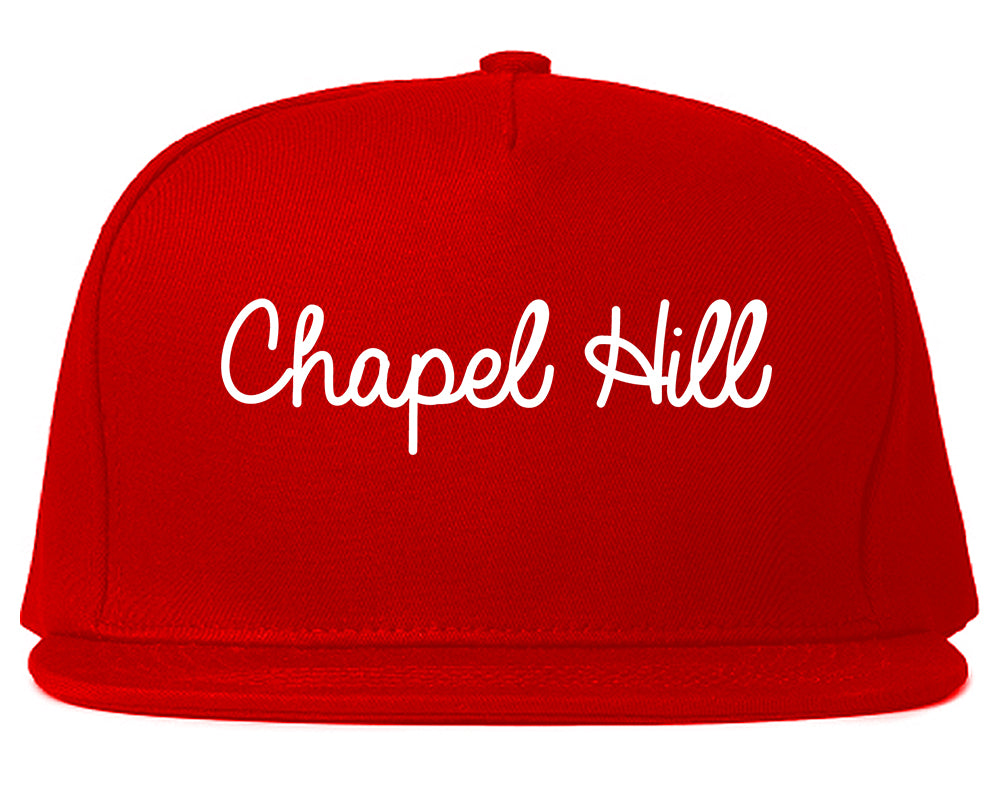 Chapel Hill North Carolina NC Script Mens Snapback Hat Red