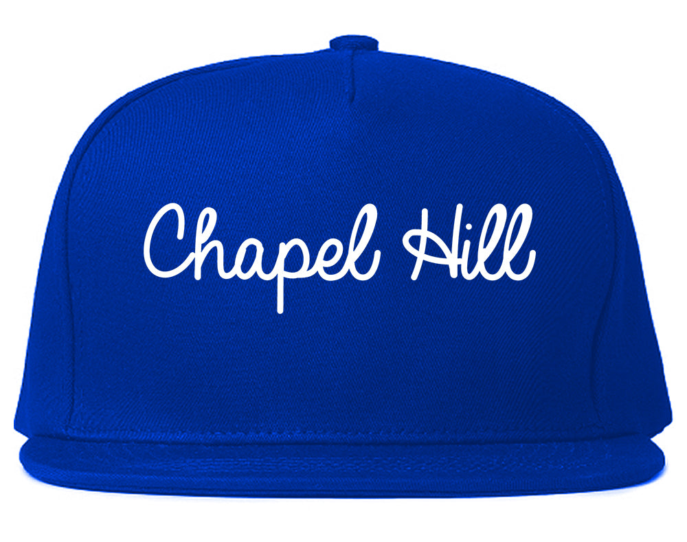 Chapel Hill North Carolina NC Script Mens Snapback Hat Royal Blue