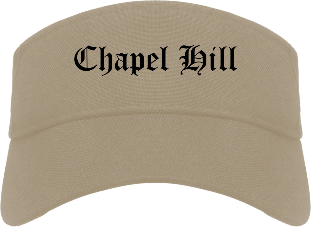 Chapel Hill North Carolina NC Old English Mens Visor Cap Hat Khaki
