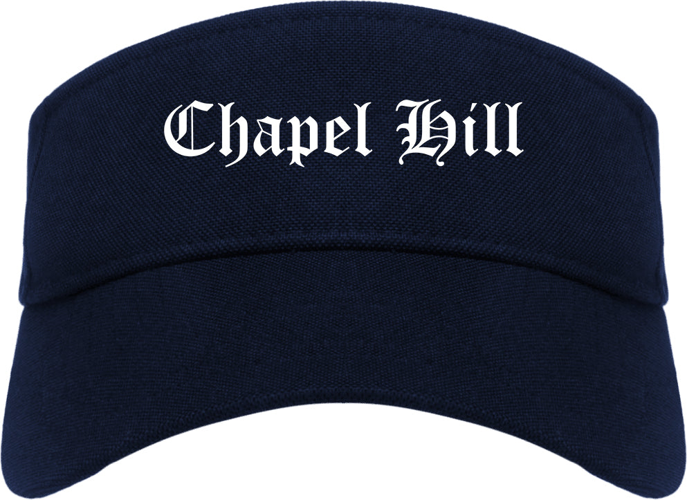 Chapel Hill North Carolina NC Old English Mens Visor Cap Hat Navy Blue