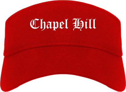 Chapel Hill North Carolina NC Old English Mens Visor Cap Hat Red