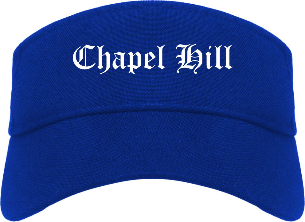 Chapel Hill North Carolina NC Old English Mens Visor Cap Hat Royal Blue