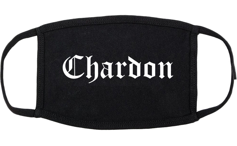 Chardon Ohio OH Old English Cotton Face Mask Black