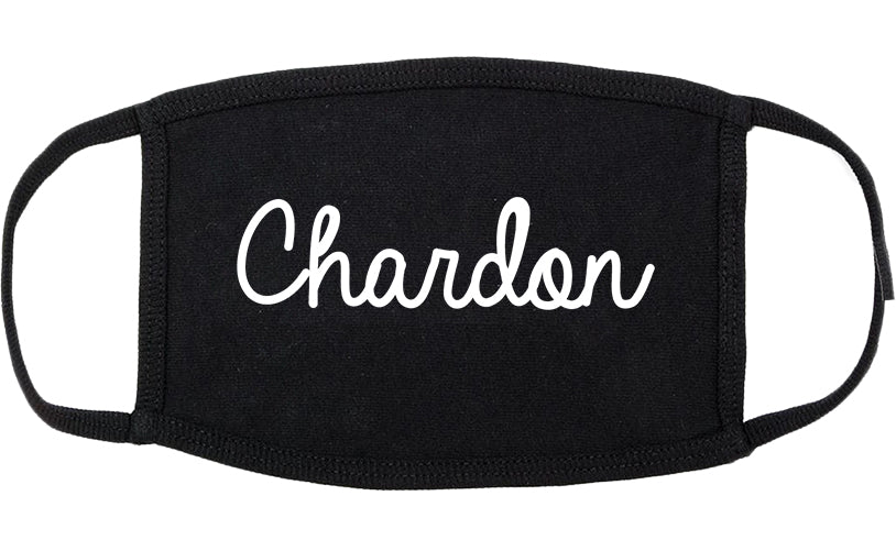 Chardon Ohio OH Script Cotton Face Mask Black
