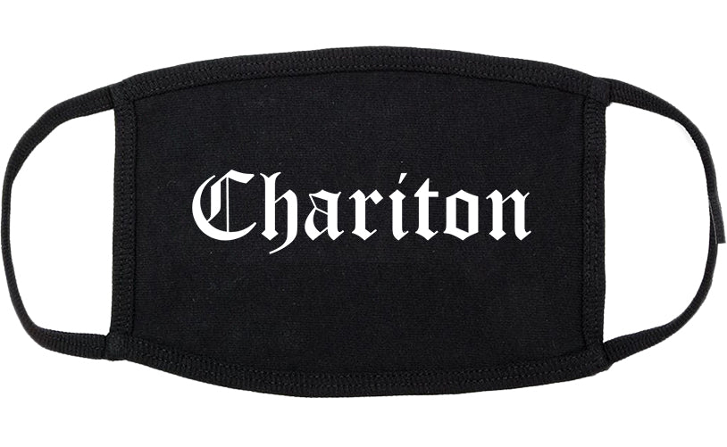 Chariton Iowa IA Old English Cotton Face Mask Black