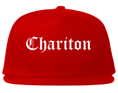 Chariton Iowa IA Old English Mens Snapback Hat Red