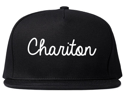 Chariton Iowa IA Script Mens Snapback Hat Black