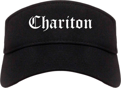 Chariton Iowa IA Old English Mens Visor Cap Hat Black