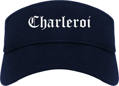Charleroi Pennsylvania PA Old English Mens Visor Cap Hat Navy Blue