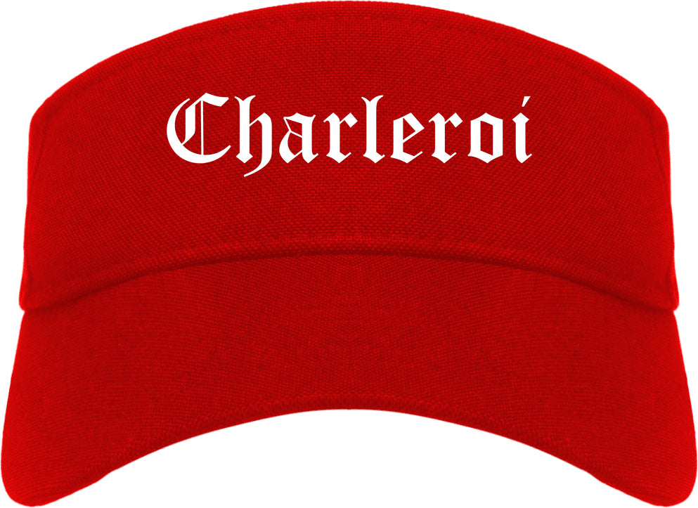 Charleroi Pennsylvania PA Old English Mens Visor Cap Hat Red