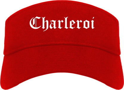 Charleroi Pennsylvania PA Old English Mens Visor Cap Hat Red