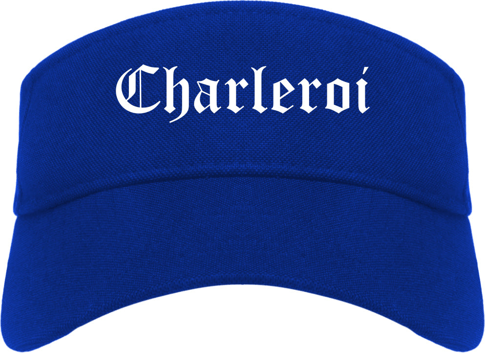 Charleroi Pennsylvania PA Old English Mens Visor Cap Hat Royal Blue